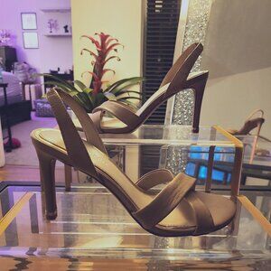 Kenneth Cole Nude Leather Strappy High Heel Sandal